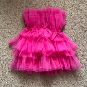 Mable Pink Strapless Tulle Dress